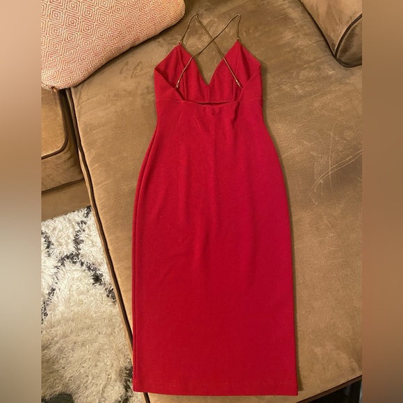 Women’s XS/S Red mid length body con dress - Picture 3 of 6